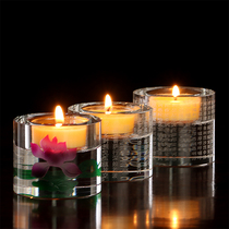 Ghee lamp holder Crystal Lotus Candle Holder household 4 hour candle holder heart chanting great sorrow lamp holder for Buddha supplies