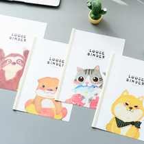 Hipster stick type folder A4 students with cartoon Korean cute information test paper trolley clamp large thickness
