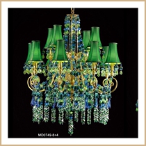 Barrett French copper lamp hot-selling all-copper villa hotel handmade lighting Baroque style beaded blue chandelier Y