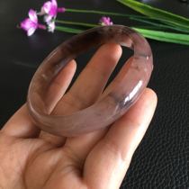 Xinjiang Gold silk Jade gemstone light Violet floating flower Gobi Jade widened bracelet inner diameter ice bottom natural womens section