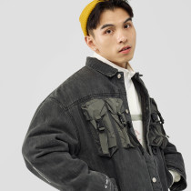 SAMESAME original tooling retro denim jacket mens loose tide brand plus velvet jacket winter new wild