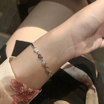 Heavy industry material full body 925 sterling silver color brushed Love Bracelet girl simple ins niche design cold wind