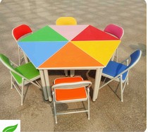 School furniture multi-functional teaching table hexagon table combination mobile regular triangle manual operation activity table and chair