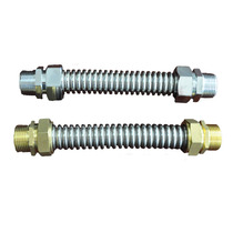 Air conditioning bellows fan coil stainless steel 6-point brass connector metal hose chrome-plated connector DN20