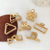 Metal Small Horn Hair Clip Rear Brain Spoon Grip Clip Minimalist Hairpin Net Red Korea Ins Temperament Disc Hair Clip Head Accessories Woman