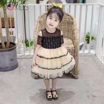 Counter girl baby dress lace skirt summer girl foreign cute princess skirt short sleeve cake skirt