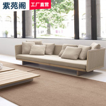 Outdoor Rattan Sofa Garden Courtyard Teak Wood L Type U Villa Design Combined Style Waterproof Sunscreen Furniture