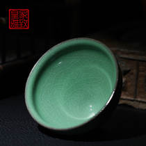Fan Yongshou Ancient Fa Chai Burning Jianzhan Master Cup Emerald Green Ice Cracking Cup Pure Handmade Jianyang Famous Iron Tire Big Tea Cup