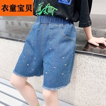 Clothing Girl Girl Jeans Shorts 2022 New Summer Slim Fit Outside Wearing Baby Children Midpants Summer Clothing Great Boy 50%