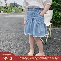 Foam Family Custom Dress 2021 New Baby Foreign Air Denim Dress Girl Summer Dress Half Body Dress Child Skirt Tide