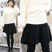 Pregnant Woman Half Body Dress Spring Autumn Pregnant Woman Short Dress A Word Thyme Skirt Tobella Buttocks Butt Bottom Skirt Tide Moms Spring Dress