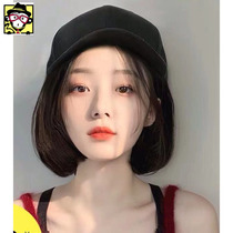 Hats with wigs Short hair hats with wigs and hats Real hair Womens short hair Real hair Trend 2019