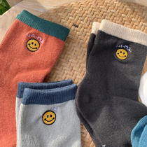 Childrens socks cotton 2019 spring and autumn new childrens clothing boys cute smiley face socks newborn primary school children