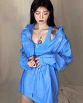 SMFK Official Magic Academy Shirt Sky Blue Lining Cotton loose Leisure Chaoters Men and women Big code jacket