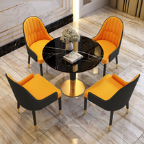 Negotiating table and chairs portfolio minimalist reception Sales floor Nordic light extravaganza modern One table Four chairs Business Guests small round table