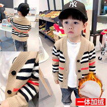 Baby sweater knit cardiovert boy coat girl girl autumn clothing Korean version childrens woolen sweatshirt foreign air mid-boy blouse