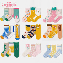 caramella animal cotton socks women ins trendy autumn winter mid cylinder newborn baby boys girls pure cotton socks