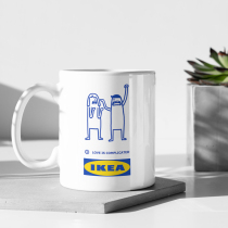 Nordic ins style simple original creative office ceramic large capacity mug cartoon gift drinking cup for men and women