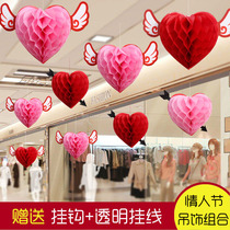 Tanabata Valentines Day Shop store atmosphere decoration supplies Jewelry store ceiling decoration creative charm pendant