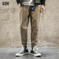 men's khaki pants autumn winter 2022 new trendy men's casual pants long straight loose pants