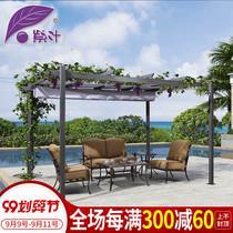 Purple Leaf Aluminum Alloy Grape Shelf Outdoor Patio Pavilion Pavilions Villa Simple Terrace Building Roof Garden Awning Pavilions
