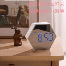 Alarm clock students use multiple sets of timing mirrors to hang on the wall net red 2022 new smart electronic clock timer integrated