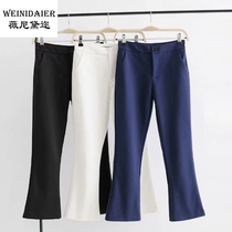 Autumn and winter new high-waisted micro-La suit pants women European and American single tail goods leak big brand order foreign trade discount