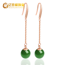 Yizhen Ge Watian Jasper beads silver earrings long female earrings beads drop earrings Fairy forest department super fairy jewelry