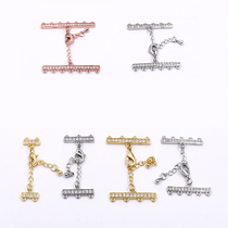 925 sterling silver accessories multi-breasted series DIY jewelry bracelet necklace breasted interface pearl buckle silver attachment buckle