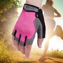 Womens outdoor gloves mountaineering quick-drying mountain climbing non-slip rock climbing fitness half finger training professional half thin running