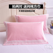 Pillow towel A pair of new pure cotton gauze cotton pillow towel European-style couple high-end adult anti-mite antibacterial