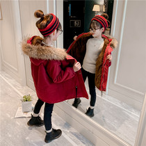 Girls cotton-padded coat 2020 autumn and winter New Net Red childrens foreign-style children plus velvet padded cotton jacket
