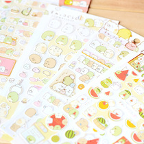 A66 Japanese corner biological handbook diary decoration bronzing cartoon animal watermelon paper stickers