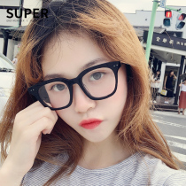 Black frame plain Net Red big box glasses female Korean version of tide can be equipped with myopia anti-radiation blue flat mirror face small face