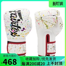  Thailand Fairtex boxing gloves female BGV14 white splashing ink Sanda fighting Muay Thai professional sandbag boxing gloves