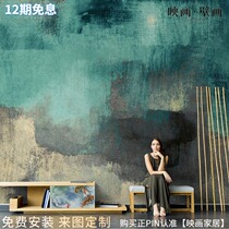 Nordic hand painted art graffiti modern abstract oil painting living room TV background wallpaper seamless sofa wallpaper mural