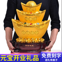  Gold ingot decoration Ingot money saving piggy bank Living room office shop Feng Shui lucky crafts Opening gifts