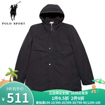 Polo sport mens autumn and winter casual windbreaker mens medium and long fashion coat youth lapel thick coat