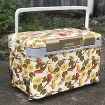 2021 New 27 liters koi color multifunctional fishing box four-legged lifting table fishing box fishing box fishing bucket