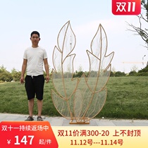 Wedding props lace feather road lead ornaments hotel stage decoration wrought iron background screen sticky yarn creative props