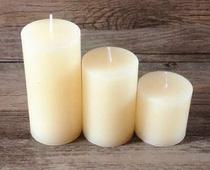 tall pillar real wax candles unscented 5*10 ivory white 180g