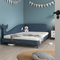 Blue whale single childrens bed small guardrail Cartoon creative boy splicing bed formaldehyde-free tatami childrens room