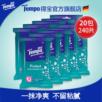 Tempo Antibacterial Cleaning Wipes Hygienic Wipes 12 Pieces * 20 Packets Portable Wipes Small Bags