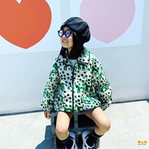 OMIOMI autumn new style design Green dot pony Korean edition mens and womens short jacket baseball jacket