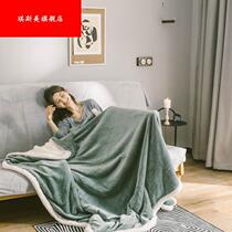Coral wool blanket lamb lamb wool blanket with zipper milk velvet is thicked by double layers to make blankets