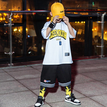 Childrens hip-hop suit boys summer hip-hop Korean short-sleeved pants childrens hiphop boy hip-hop clothes trend