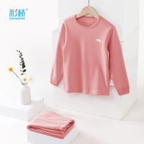 Girls' warm underwear suit with velvet and thicker Middle school children's autumn and winter models without downpours