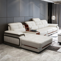 Leather sofa first floor cowhide living room complete combination modern suit Simple size apartment corner sofa furniture