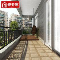 Leisure balcony Hemp stone parquet tiles Outdoor terrace Sun room floor tiles Non-slip anti-sun freezing American pastoral wall tiles