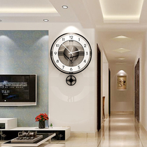 Silent watch wall clock Living room Nordic style clock Light luxury personality Household wall clock generation simple atmospheric quartz clock